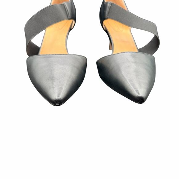 Corso Como Black Leather Kitten Heels Crisscross Strap Pumps 11M - Picture 2 of 12